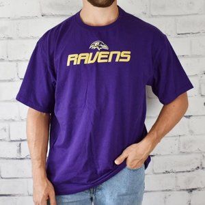 Like New Vintage NFL Team Apparel Baltimore Ravens Spellout Graphic T-Shirt